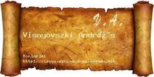 Visnyovszki András névjegykártya