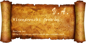 Visnyovszki András névjegykártya