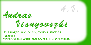 andras visnyovszki business card