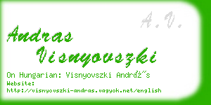 andras visnyovszki business card